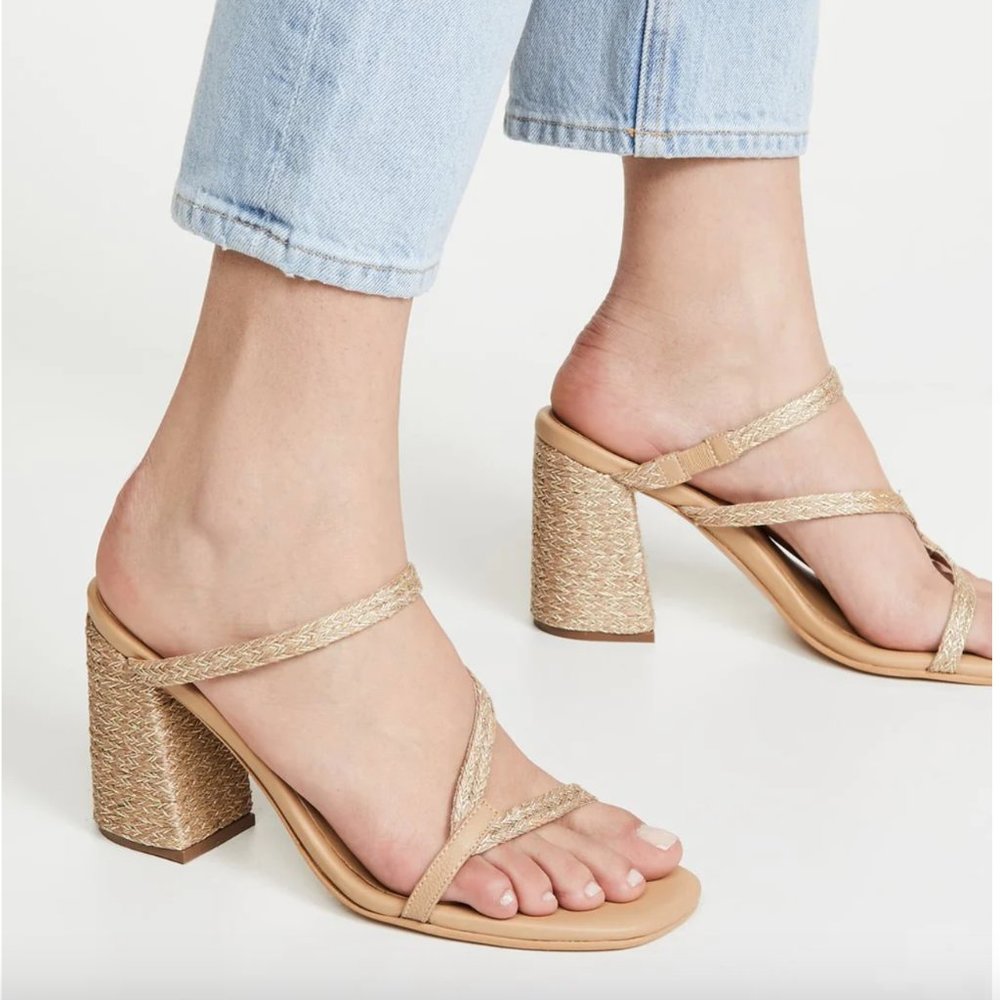 KAANAS Women’s Bali Naked Gold Yute Heels, Size 7